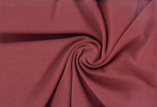 Rib Ponte Ottoman Osman Fabric with 4-way stretch and ribbed texture, ideal for apparel and DIY. MERLOT