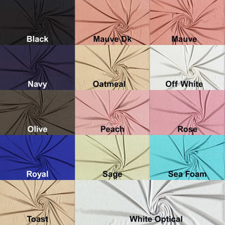 Jersey Rayon Verdure ™ Spandex 185 GSM, Modal Like Softness - Stretch Knit Fabric, Sewing Fabric, Dress Fabric, Apparel Fabric, Many Colors