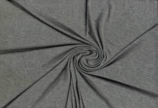 Soft jersey knit with modal-like texture and 4-way stretch for fluid drape and smooth finish 225 GSM HEATHER CHARCOAL