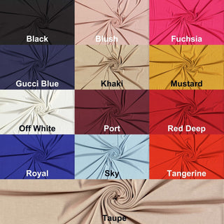 Soft jersey knit with modal-like texture and 4-way stretch for fluid drape and smooth finish 225 GSM