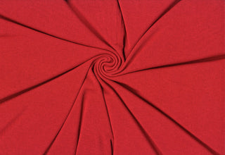 Hacci sweater knit with cotton-spandex blend, cozy stretch fabric ideal for warm fall and winter apparel. RED DEEP