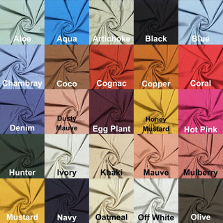 Rayon Crepon Gauze – Lightweight textured rayon fabric with crinkle effect, ideal for sewing and crafts.