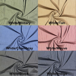 Rayon crepon gauze fabric with heathered finish and airy drape, for flowy, breathable projects