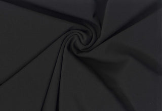 Crepe Techno Knit - Stretchy scuba crepe fabric ideal for dresses, pants, bridal, and décor. BLACK