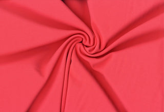 Crepe Techno Knit - Stretchy scuba crepe fabric ideal for dresses, pants, bridal, and décor. ATOMIC CORAL