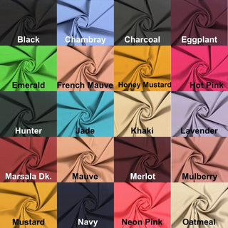 Stretch twill dull crepe fabric by the yard—perfect for dresses, crafts, and elegant sewing projects.