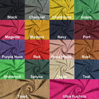 Shaggy faux fur fabric with a fluffy eyelash texture featuring long, wispy strands and soft ridges