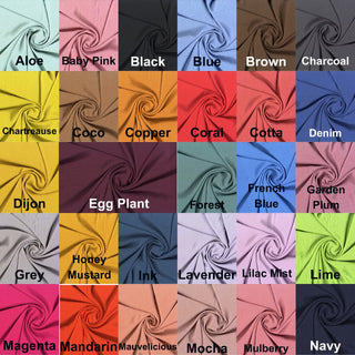 Air Flow Brooklyn Fabric by the Yard Woven Soft Textured Solid Dress Apparel Sewing Craft Polyester Blouse Shirt Costume Evening Wear
