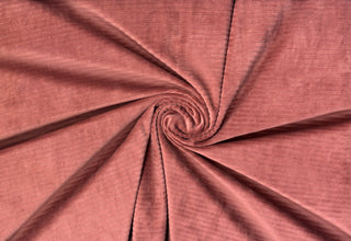 Soft corduroy-like knit fabric with plush ribbed texture and a velvety brushed surface for sewing projects MULBERRY