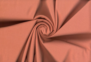 Skinny rib 4x2 jersey with textured soft ridges and bodycon stretch for shaping fitted fashion projects SALMON