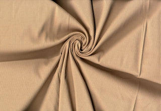Skinny rib 4x2 jersey with textured soft ridges and bodycon stretch for shaping fitted fashion projects TAN