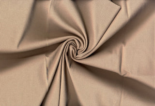 Skinny rib 4x2 jersey with textured soft ridges and bodycon stretch for shaping fitted fashion projects TAUPE
