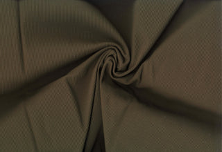 Skinny rib 4x2 jersey with textured soft ridges and bodycon stretch for shaping fitted fashion projects OLIVE