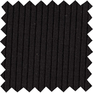 Skinny rib 4x2 jersey with textured soft ridges and bodycon stretch for shaping fitted fashion projects BLACK