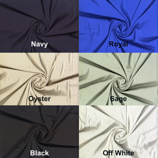 Soft matte sateen fabric with light stretch and smooth texture, ideal for crafting sleek garments