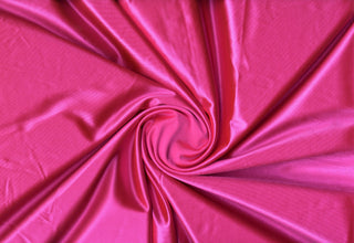 Luxurious trico knit satin texture with a sleek, stretchy, lustrous finish for formalwear, costumes, and crafts NEON PINK