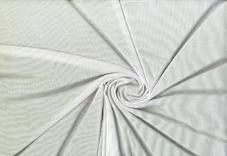 Power mesh spandex stretch knit fabric with sheer structure and 4 way stretch for apparel and dancewear WHITE (OPTICAL)
