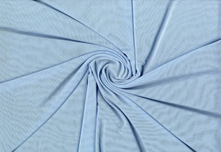 Power mesh spandex stretch knit fabric with sheer structure and 4 way stretch for apparel and dancewear BLUE