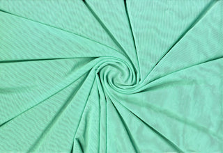Power mesh spandex stretch knit fabric with sheer structure and 4 way stretch for apparel and dancewear MINT