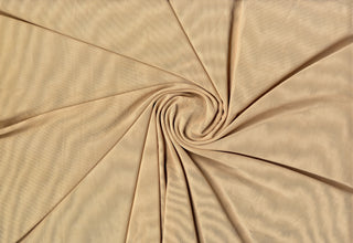 Power mesh spandex stretch knit fabric with sheer structure and 4 way stretch for apparel and dancewear CLAY