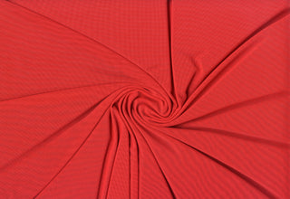 Power mesh spandex stretch knit fabric with sheer structure and 4 way stretch for apparel and dancewear RED