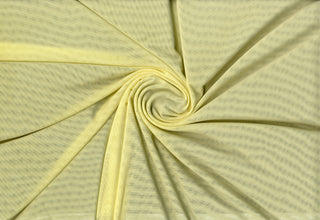Power mesh spandex stretch knit fabric with sheer structure and 4 way stretch for apparel and dancewear BUTTER YELLOW