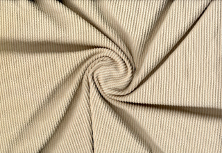 Soft ribbed knit texture with structured ridges and flexible 4-way stretch for apparel and crafts
