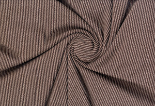 Soft ribbed knit texture with structured ridges and flexible 4-way stretch for apparel and crafts BROWN