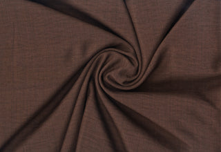 Textured woven fabric featuring a washed linen look with subtle crinkles, perfect for fashion and DIY crafts BROWN